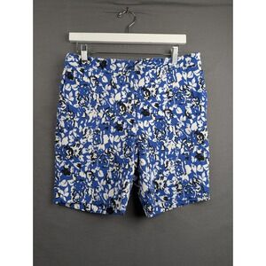 Mario Serrani Italy Blue White‎ Floral Bermuda Shorts Size 12